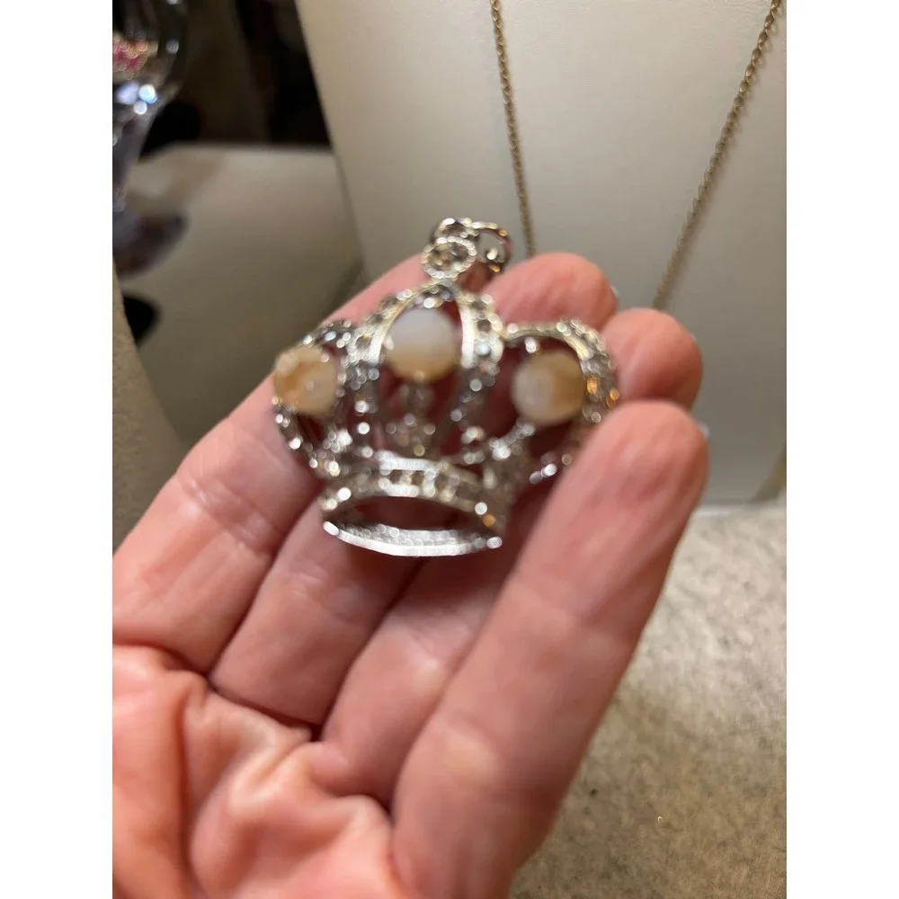 #3. Silver-toned Crown Key Chain Bag Charm